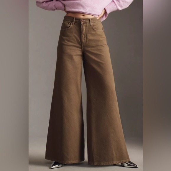 NWT! Anthropologie Pilcro Moss High-Rise Wide-Leg Puddle Jeans - Multiple ⚽️ - Picture 2 of 9